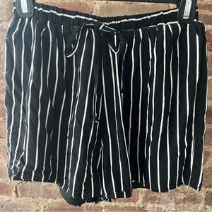 Cotton Monochrome Striped Shorts